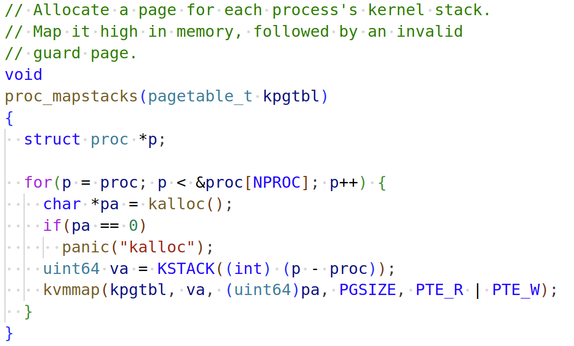 kernel stack init