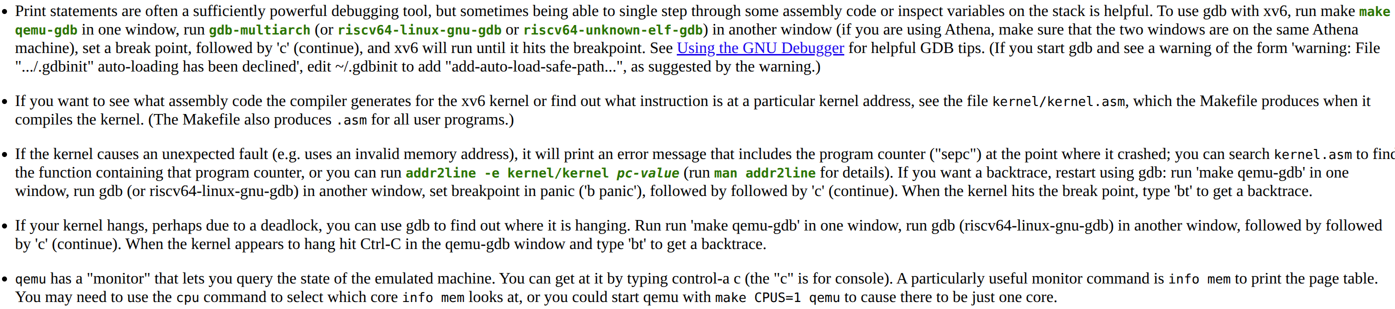 gdb tips