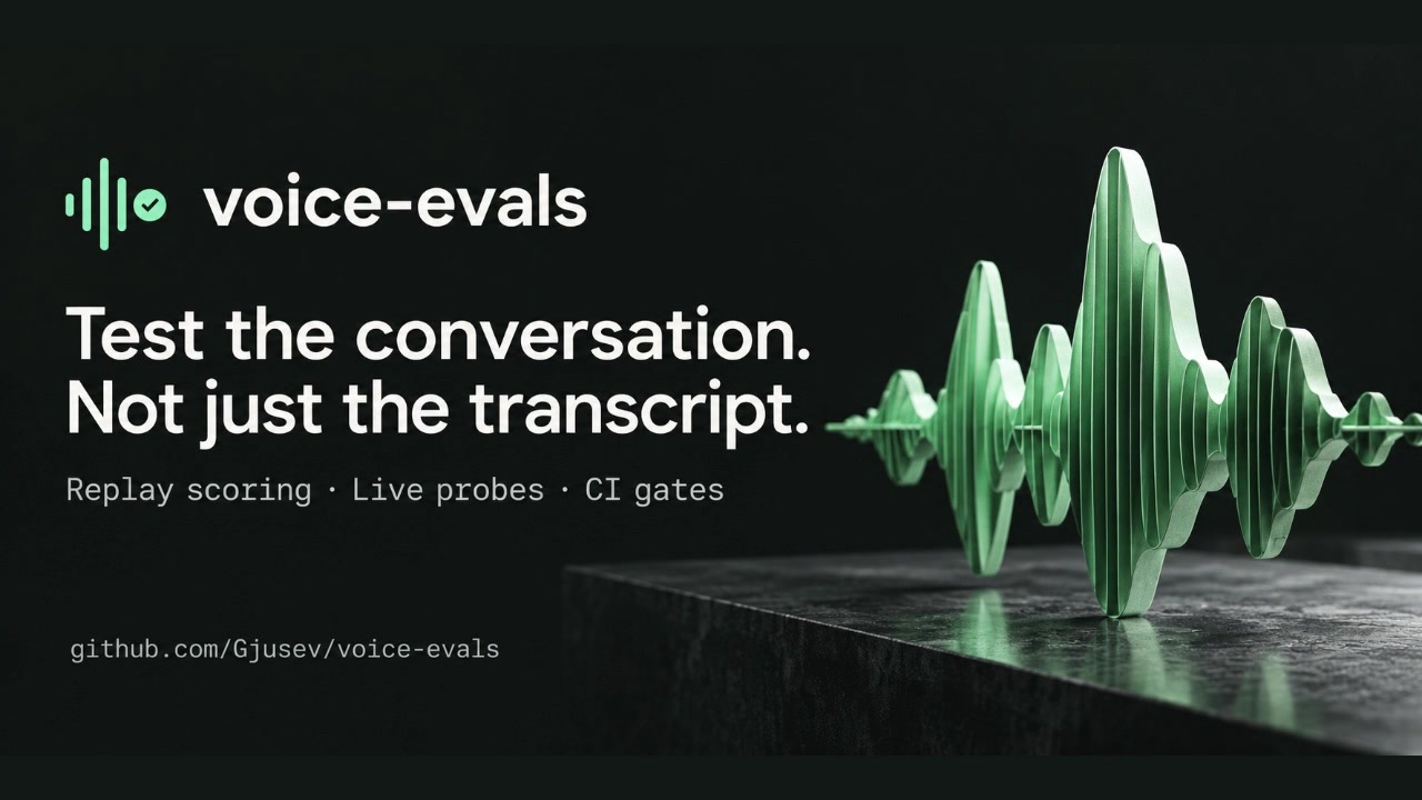voice-evals: replay scoring, live probes and inspectable session artifacts