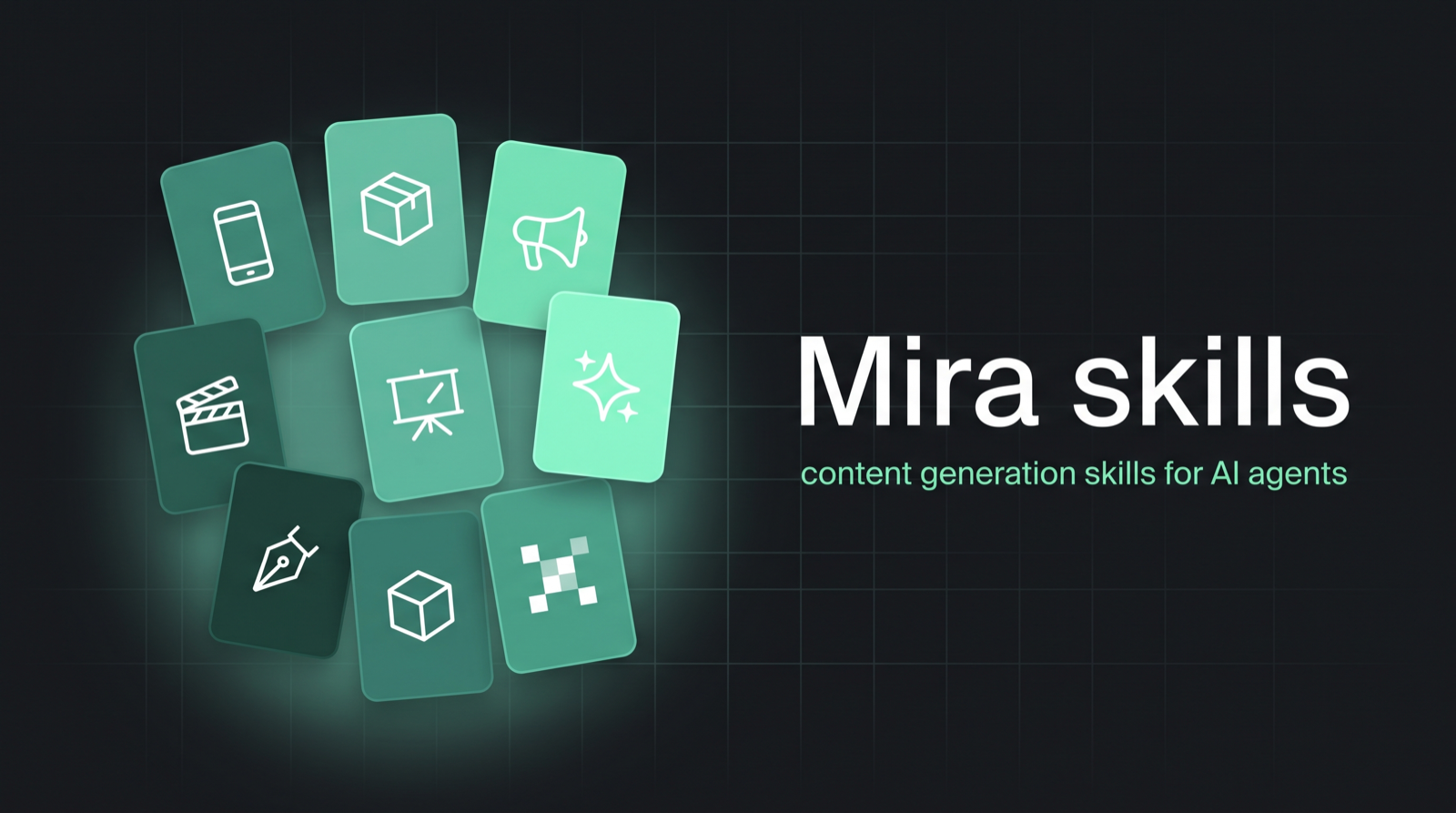 Mira skills: content generation skills for AI agents