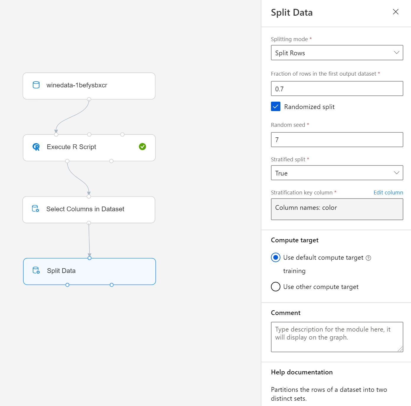 Splitting the dataset into a train and test dataset