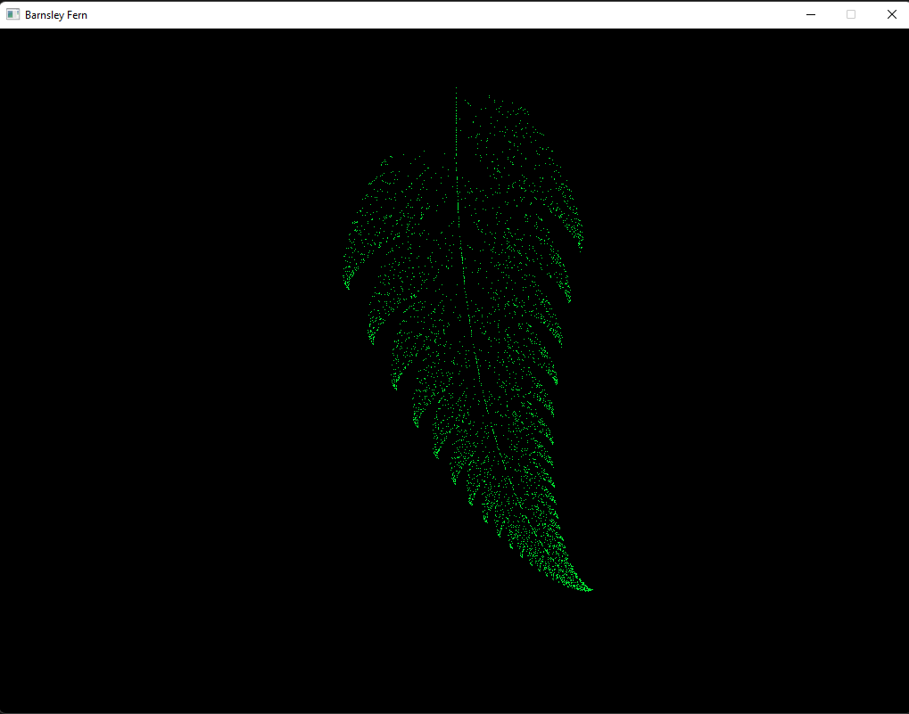 Barnsley Fern in Odin - Screenshot Alt text