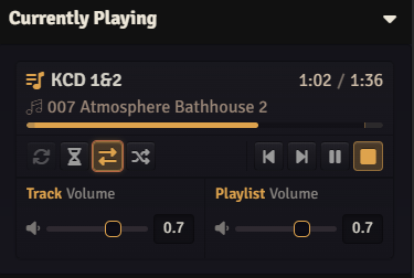 Currently Playing transport controls