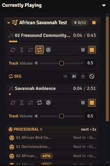 Soundscape procedural roster and preview controls