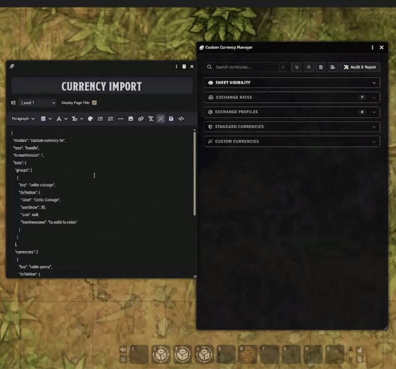 Importing currency definitions into the Currency Manager