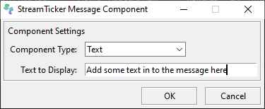 StreamTicker Message Component