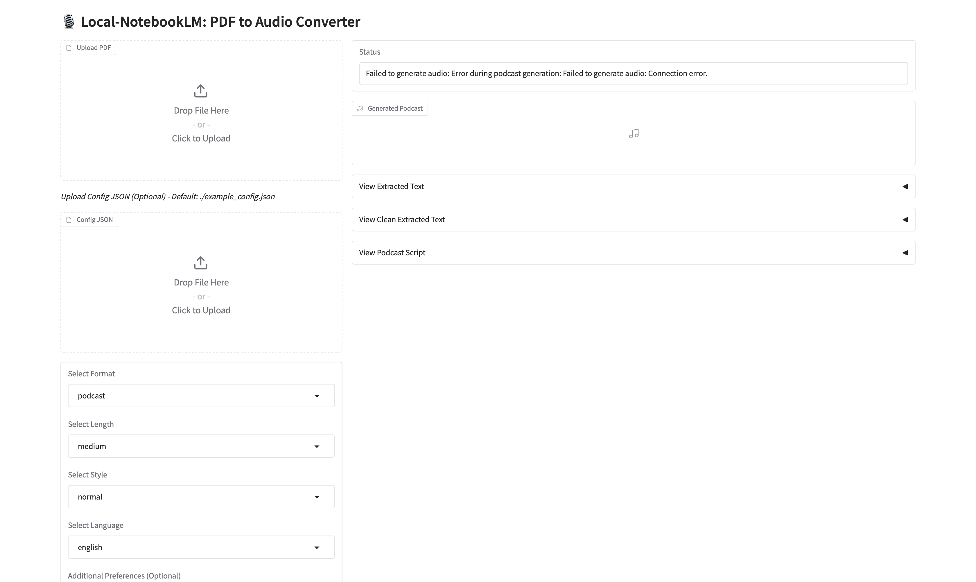 Web UI Main Screen
