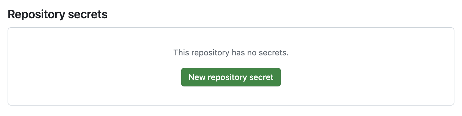 Empty Repository secrets