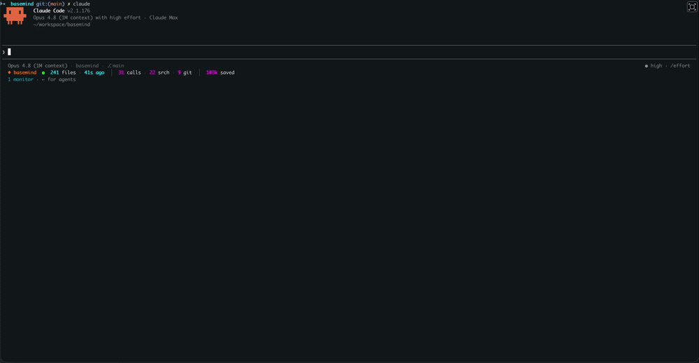 An agent answering from a file outline and its call sites in a live Claude Code session