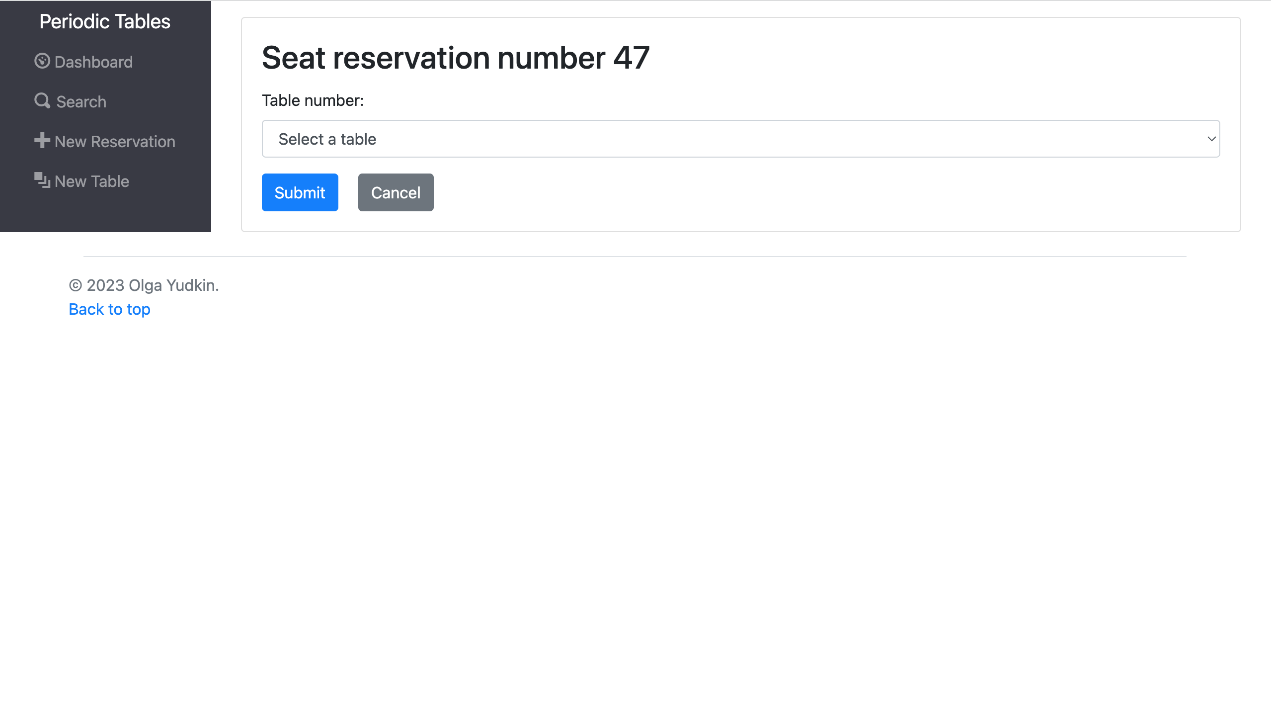 seat reservation large screen