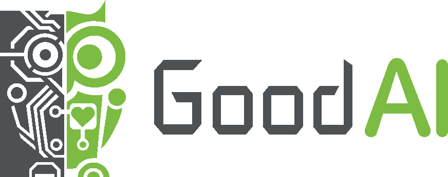 GoodAI Research s.r.o. GoodAI Logo. A cybernetic owl, which is half robot, half organic, and next to it the company name: GoodAI
