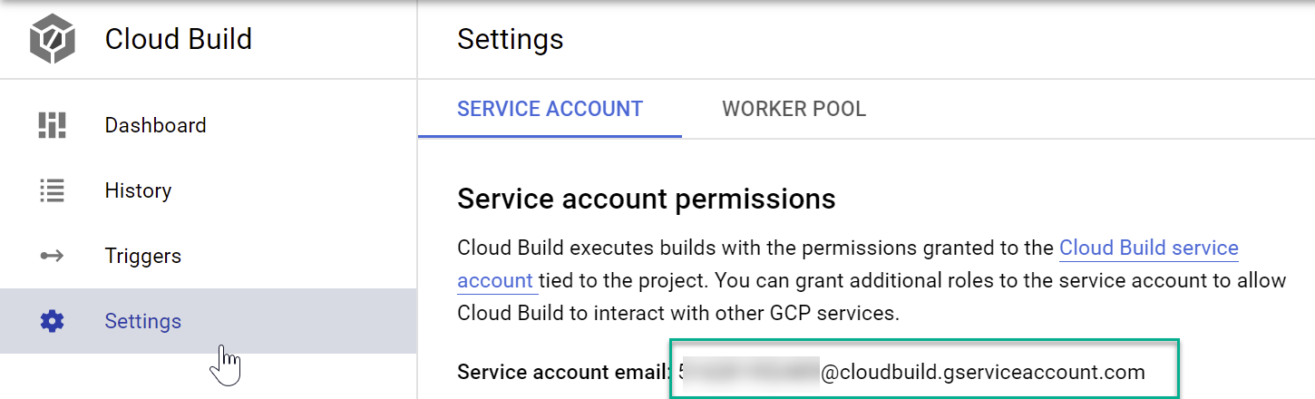 cloud build service account