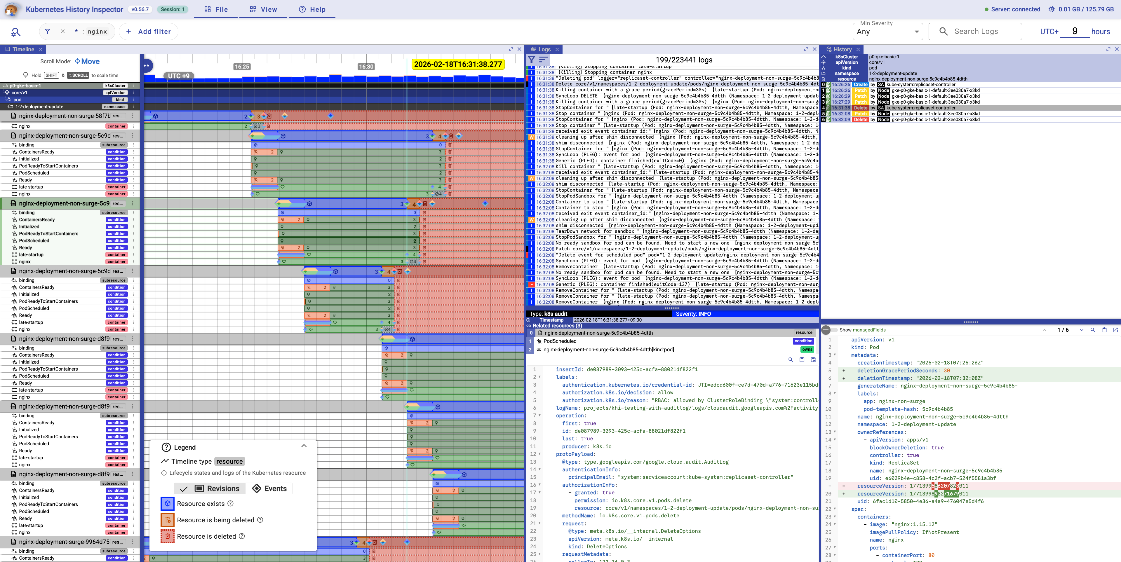 Timeline view