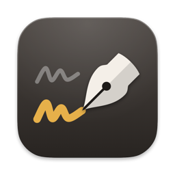 Countersign's app icon: a fountain-pen nib signing