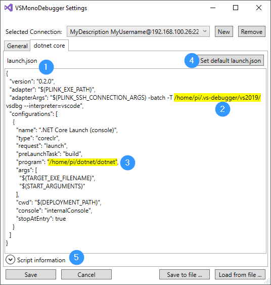 VSMonoDebugger Settings