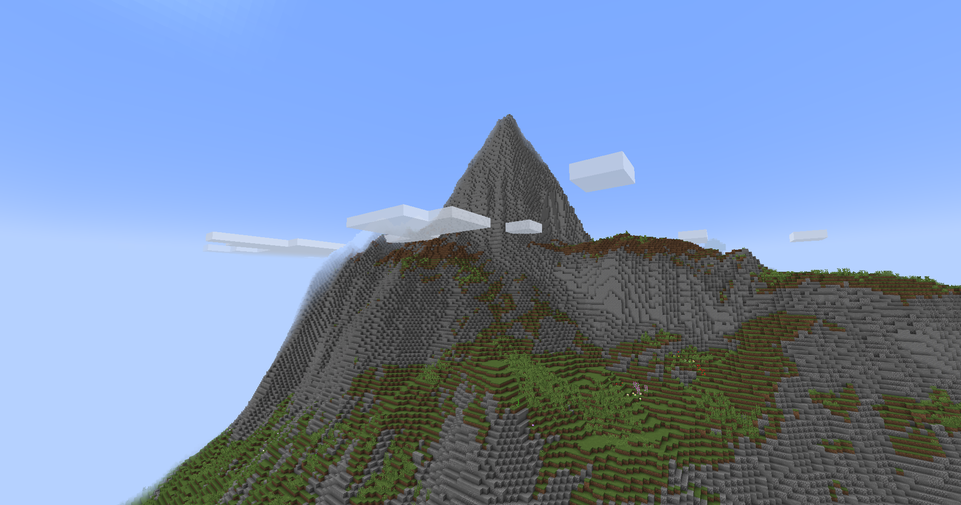 A Mountain in the Mountains of Peril shown in Minecraft