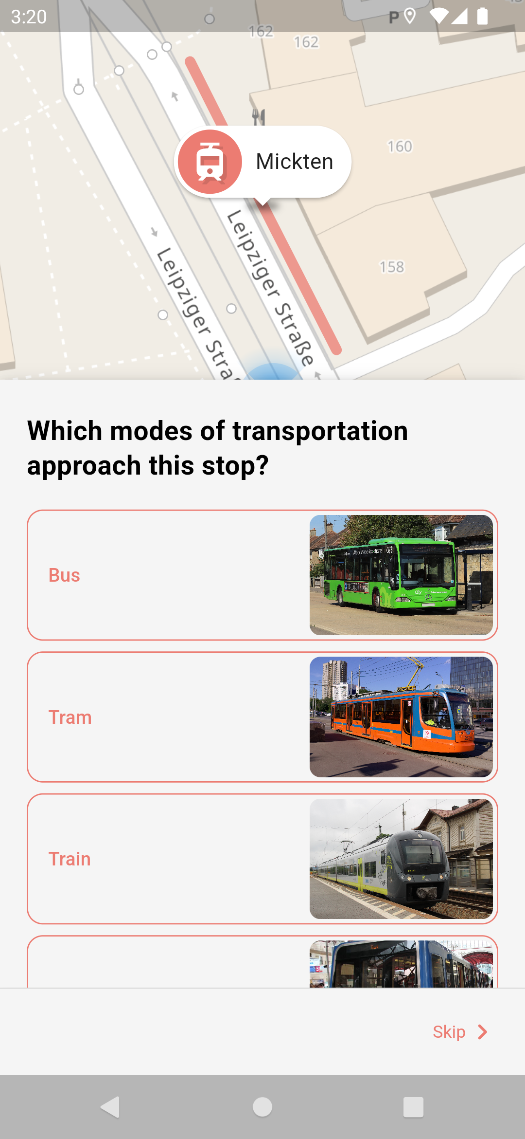 Screenshot with multiple choice question dialog