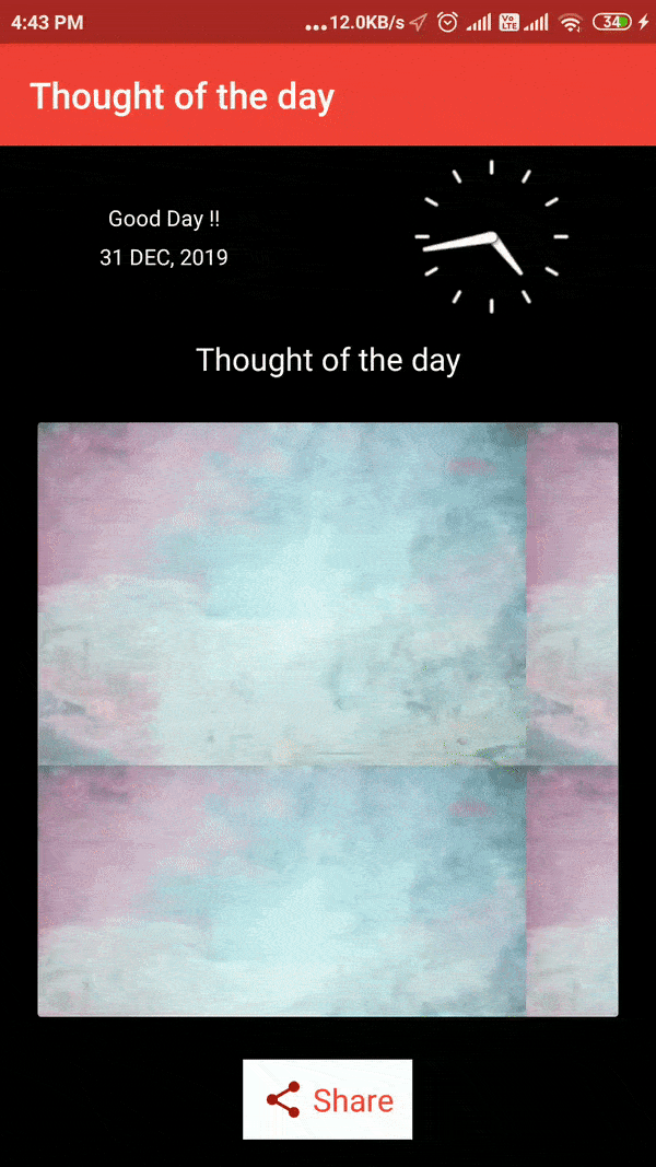 Thought Of The Day App Screen