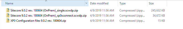 Sitecore 9.0 files after unzip