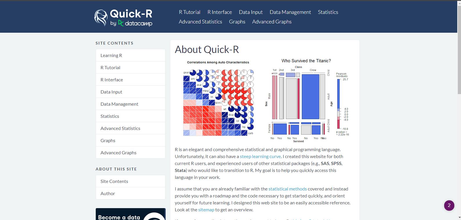 Stats net. R statistics.