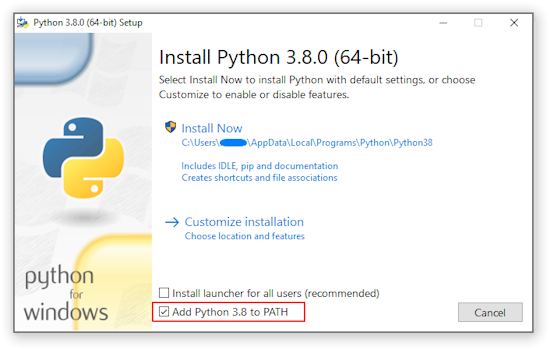 Python PATH Option Enabled