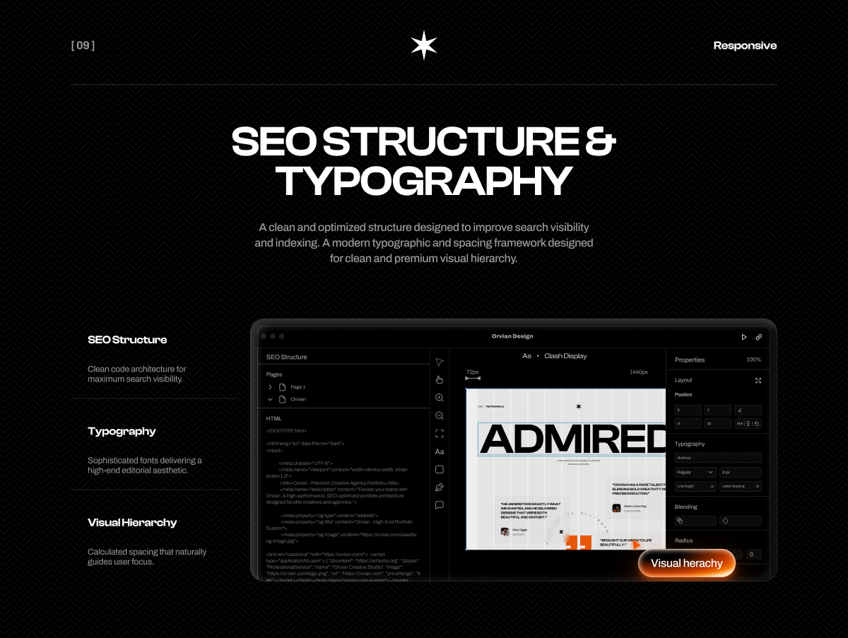 Orvian SEO Structure and Typography - Visual Hierarchy and Clean Typography System