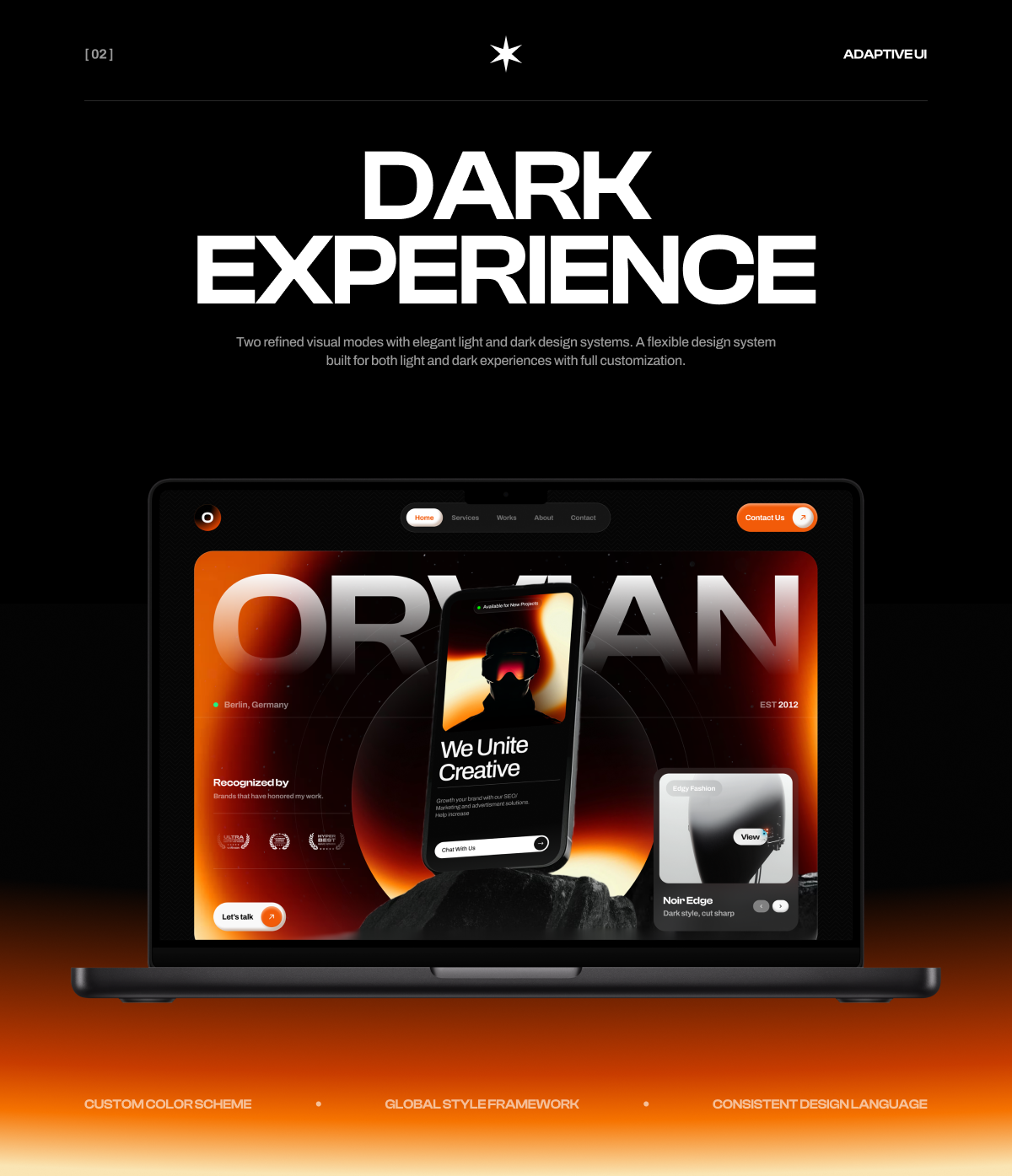 Orvian Dark Theme Mode - Bold and Modern Design