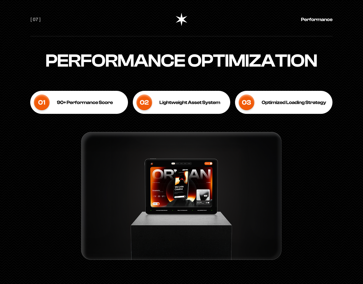 Orvian Performance Optimization - Lightweight Asset System, Optimized Loading Strategy, Local Font Serving