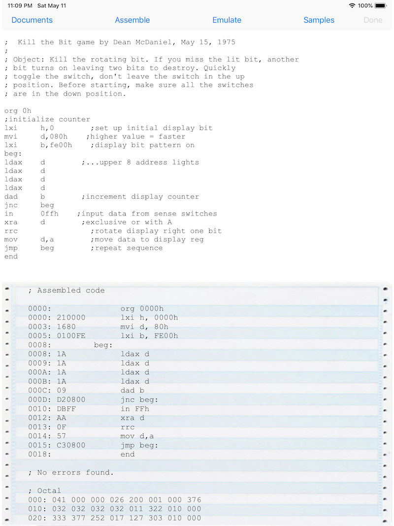 Source code editing and assembled