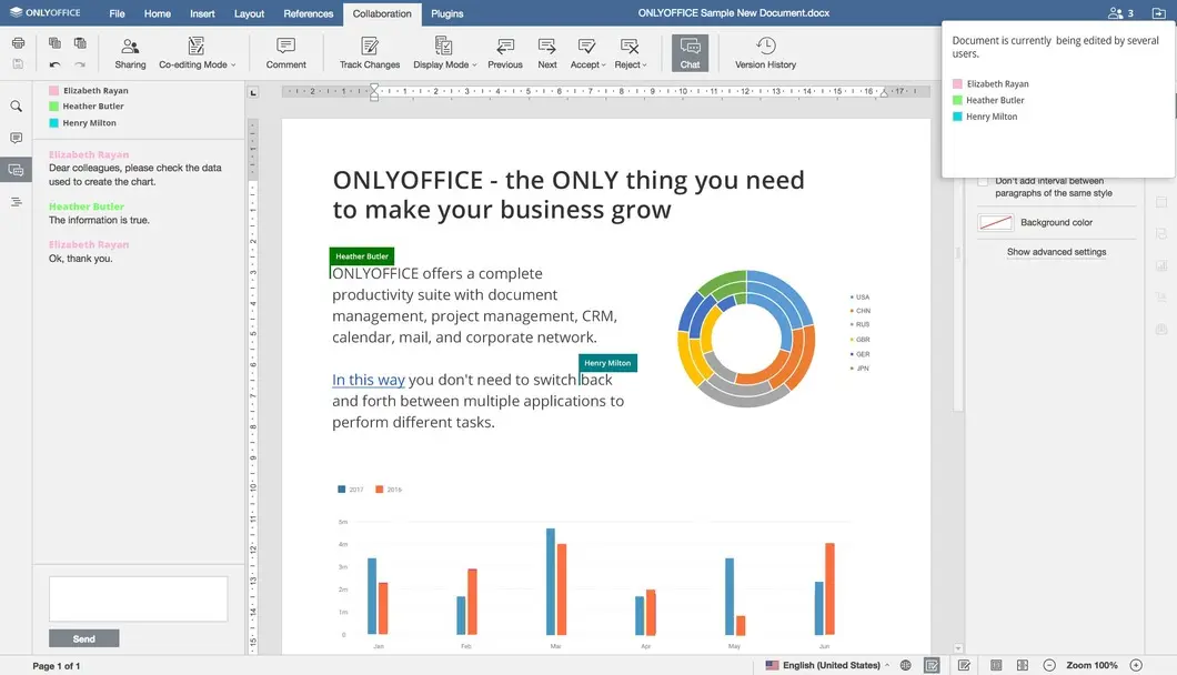Screenshot of OnlyOffice