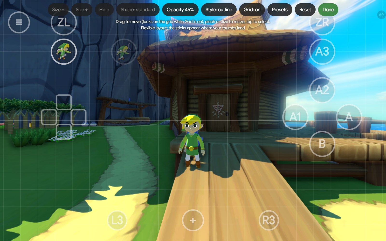 The layout editor with its grid