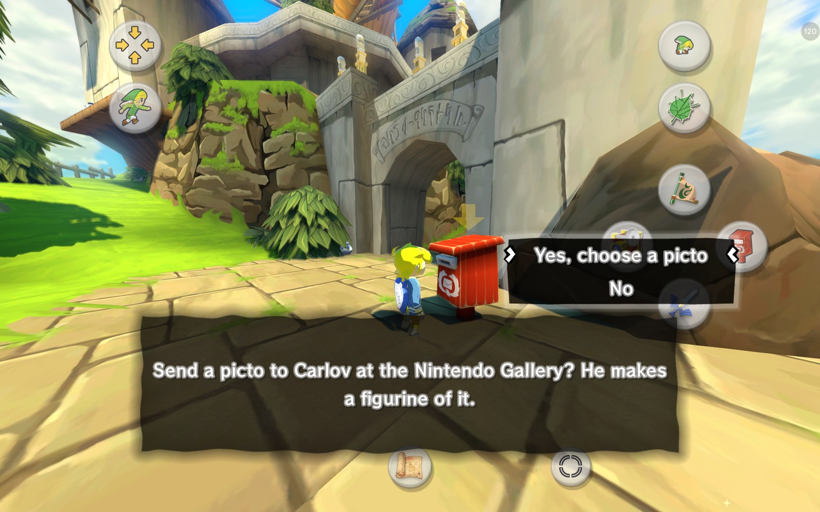 The postbox offers to send a picto to Carlov