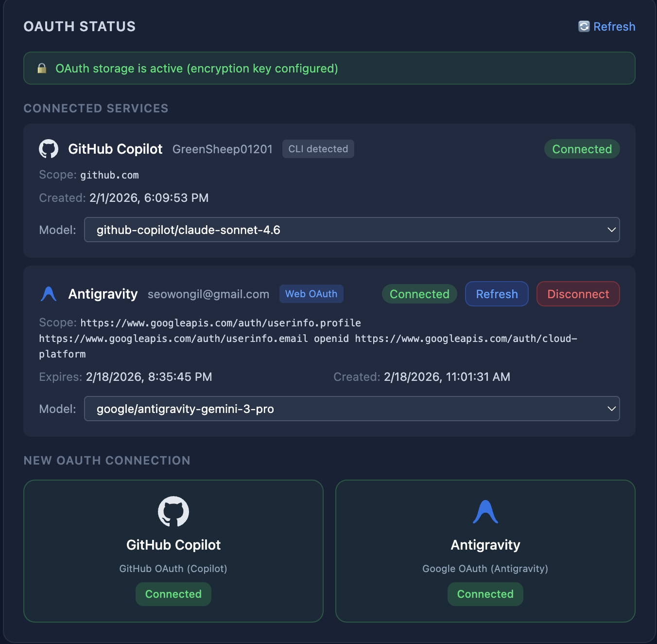 OAuth Settings