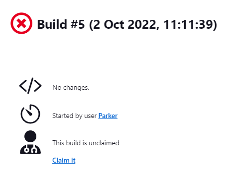 The "Claim it" action for a build