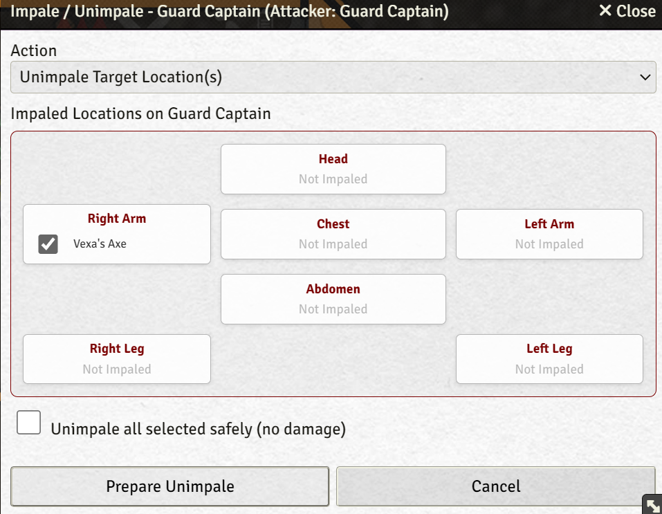 Impale and Unimpale