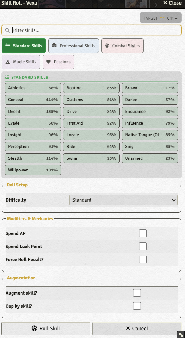 Skill Roll