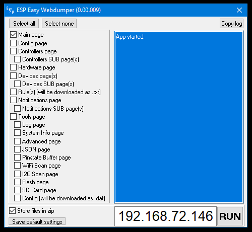 ESP Easy Webdumper GUI