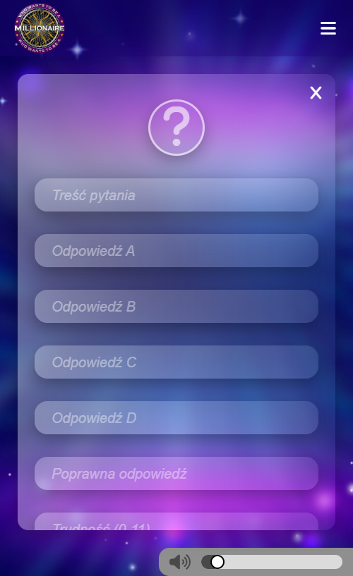 Question Panel Reference Picture GitHub - Grzegorz96/millionaire-web-app: Web application for ...