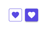 Outlined and filled icon buttons at 125% display scaling