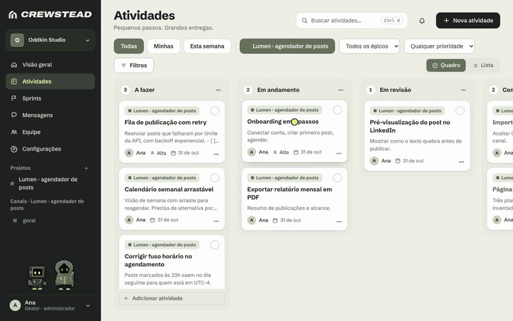 Fluxo de concluir uma atividade
