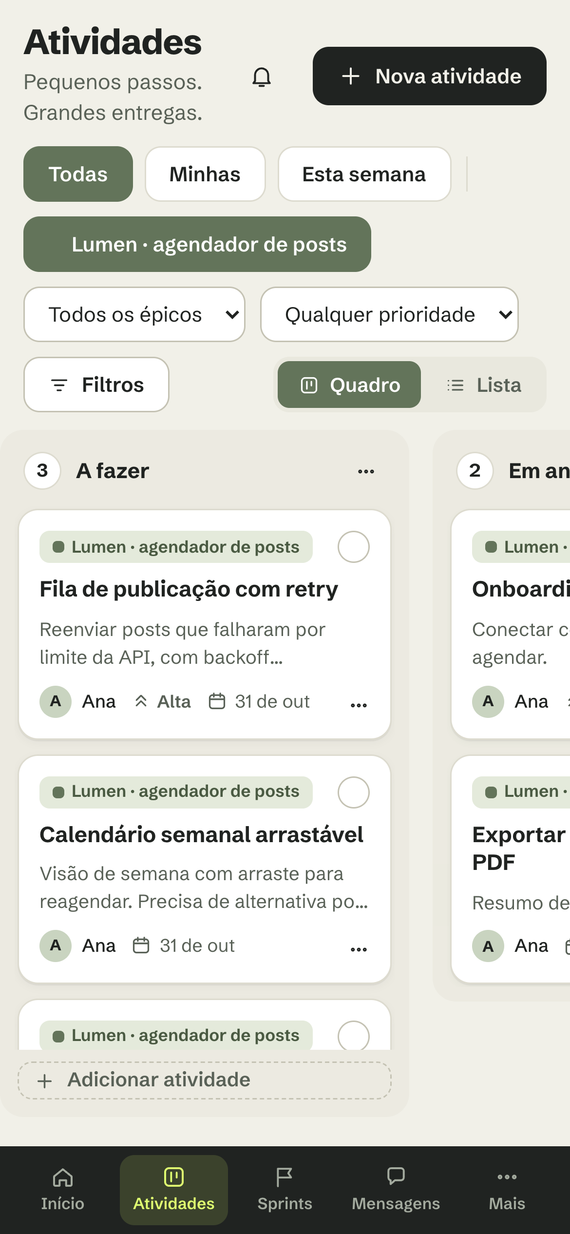 Versão mobile