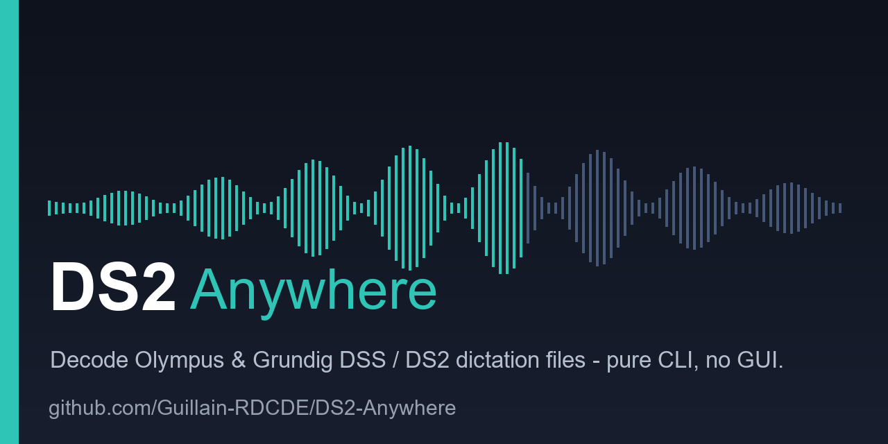 DS2-Anywhere — 在 Linux 上解码 Olympus DSS / DS2 听写文件,纯 CLI,无 GUI