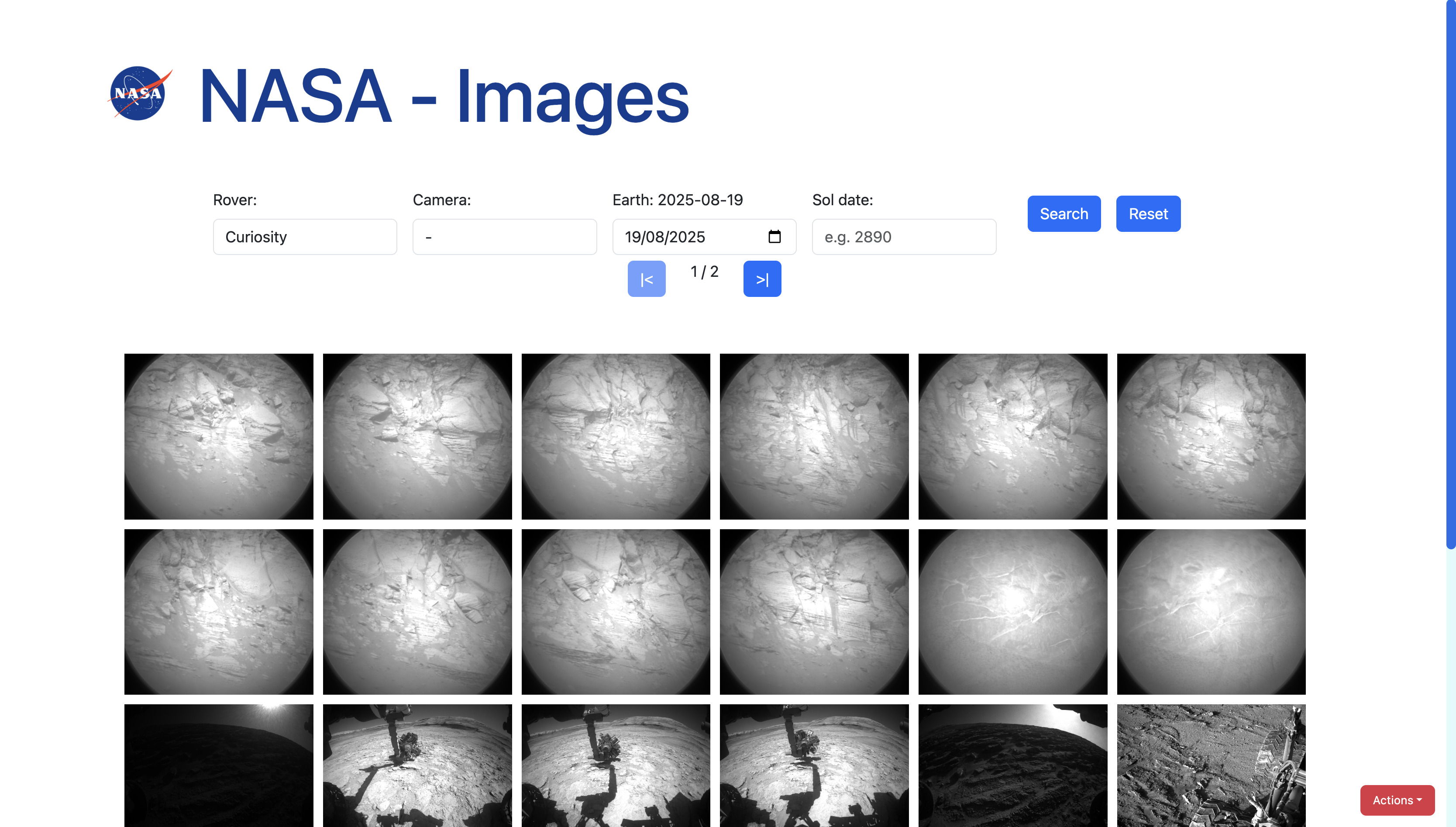 NASA Rover Image Searcher