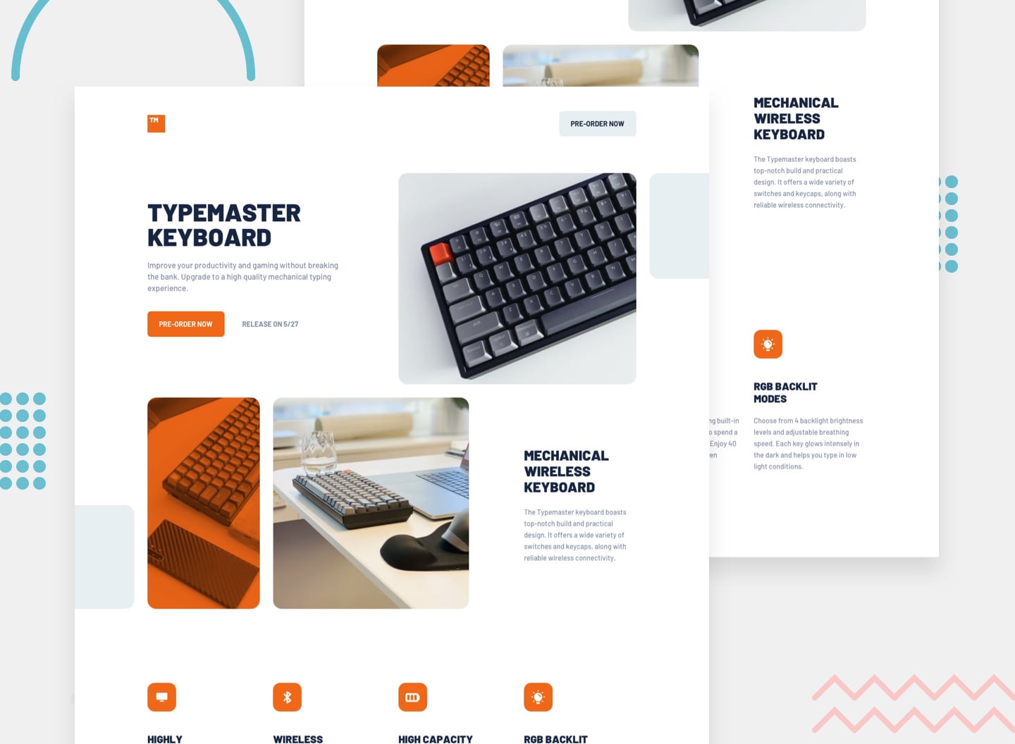 Design preview for the Typemaster pre-launch landing page coding challenge