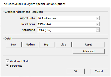 Skyrim Settings