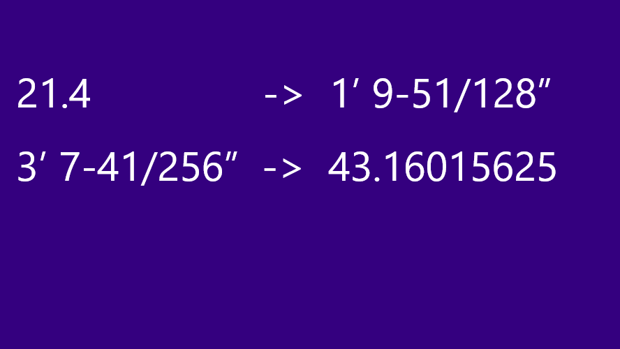 Converting between meters and inches