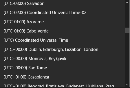 Time Zones