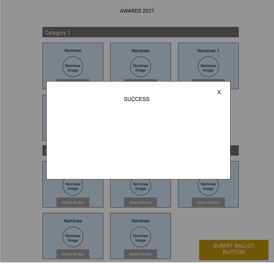 Ballot Success Modal Wireframe