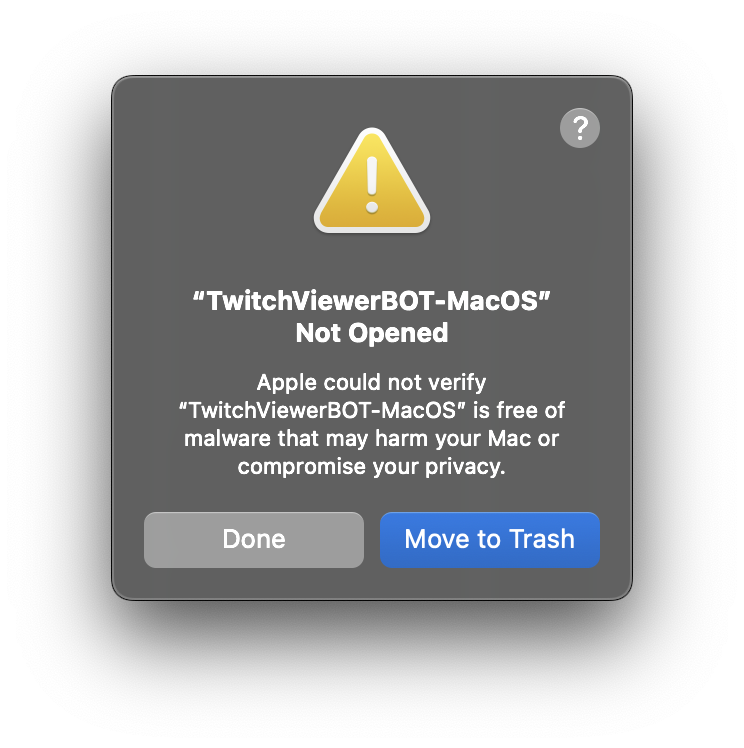 macOS block message