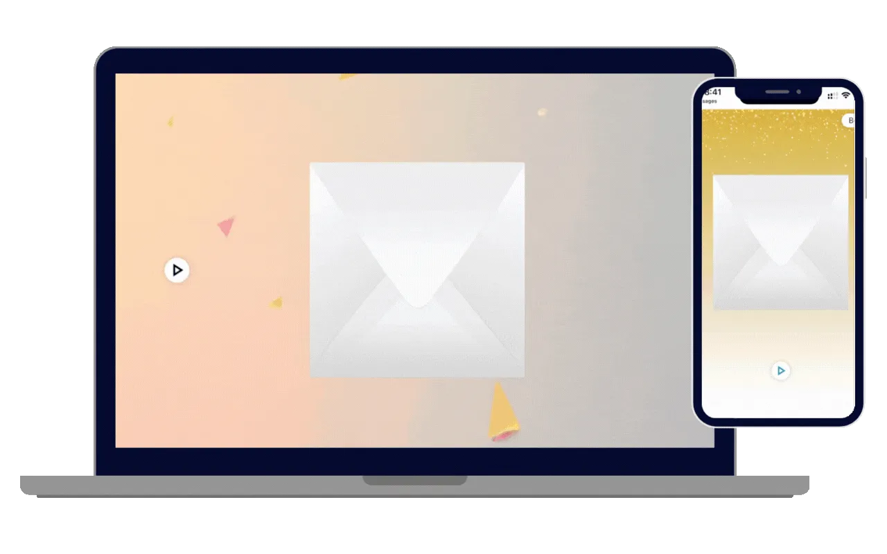 eCardWidget product on laptop and phone